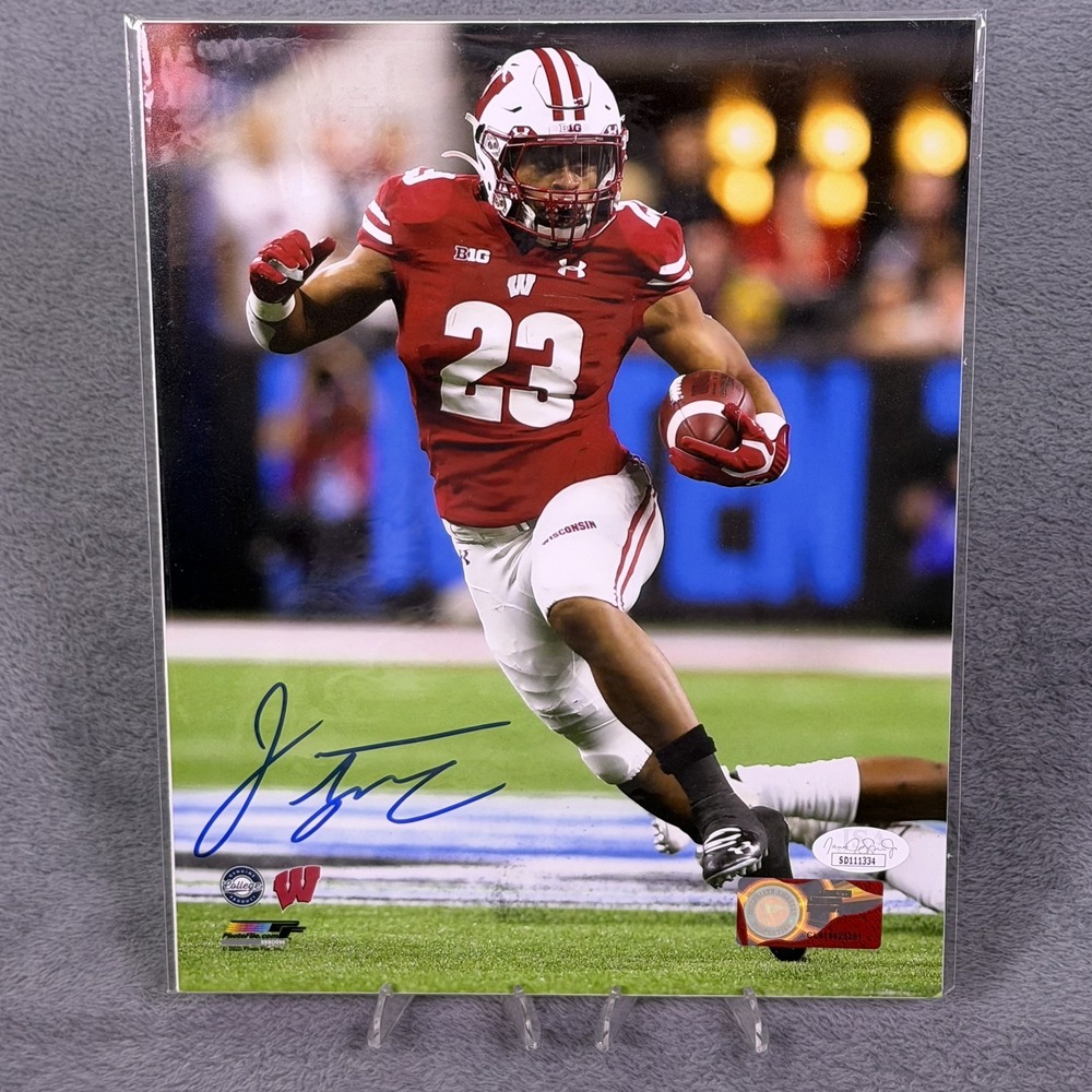 Jonathan Taylor Autograph Photo JSA COA 10x8 Wisconsin NCAA Indianapolis Colts